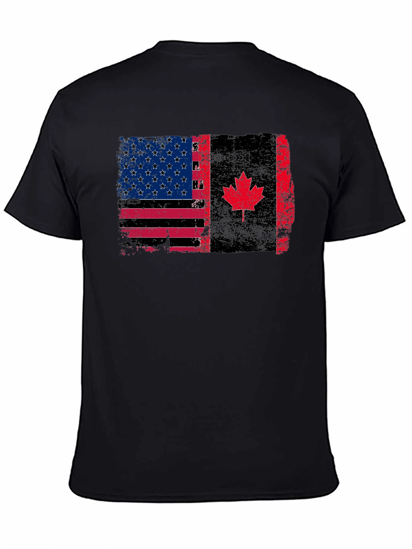 USA Canada Flag T-Shirt - Patriotic Design