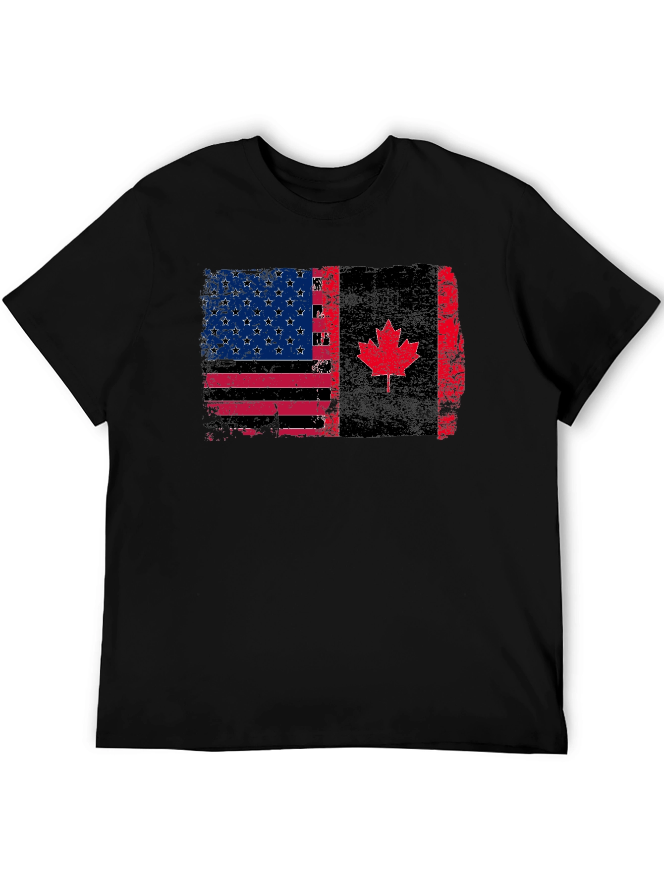 USA Canada Flag T-Shirt - Patriotic Design
