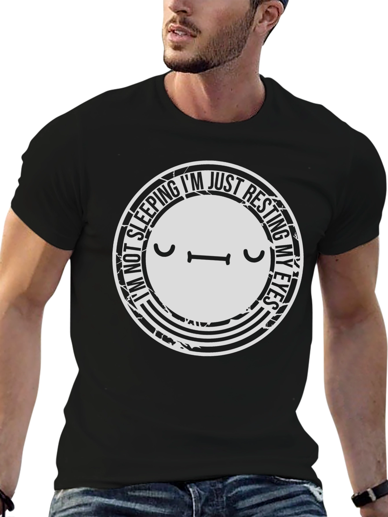 Resting Eyes Graphic T-Shirt - Funny Sleepy Tee