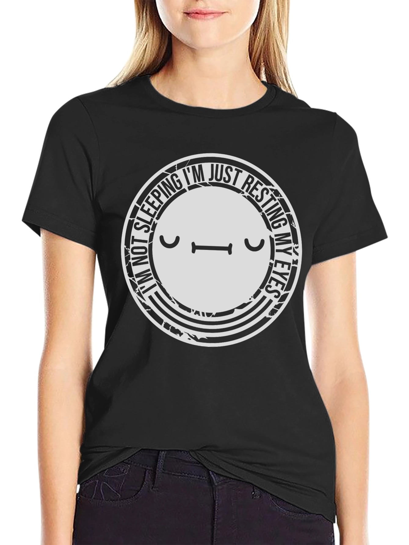 Resting Eyes Graphic T-Shirt - Funny Sleepy Tee