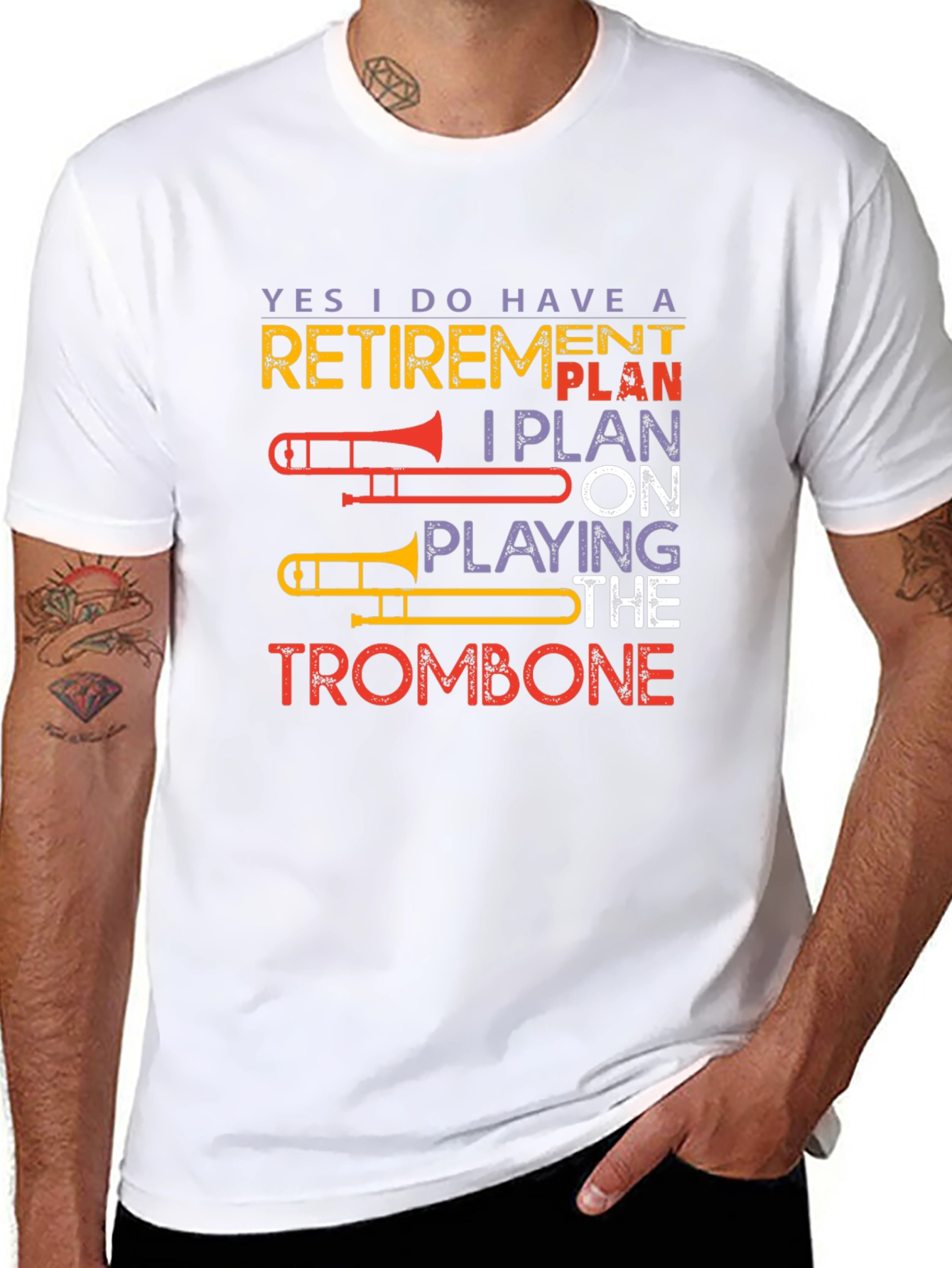 Trombone Retirement Plan Black T-Shirt