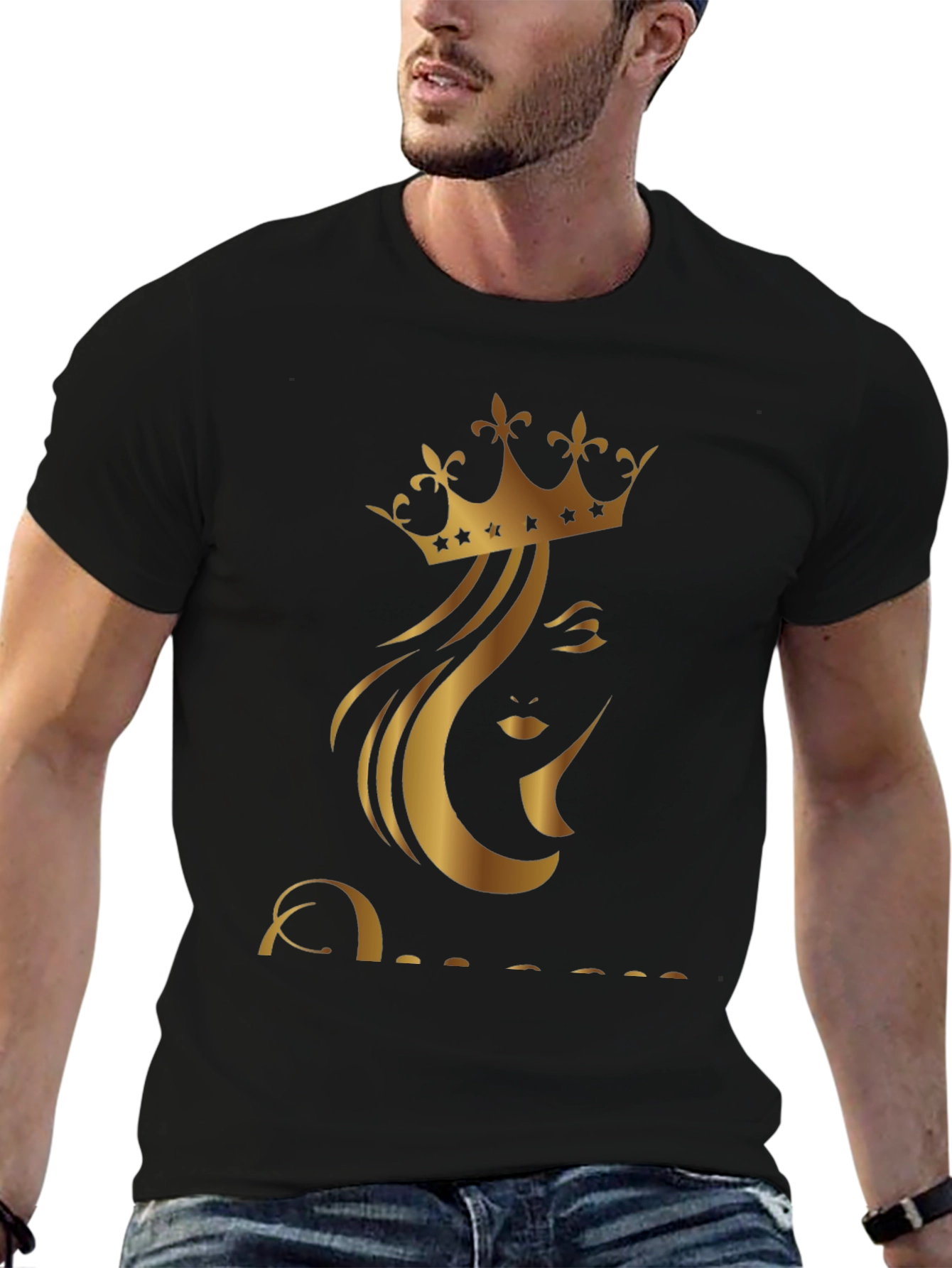 Queen Graphic Print Black T-Shirt