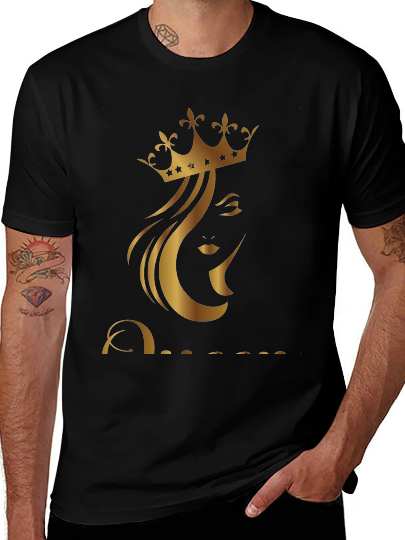 Queen Graphic Print Black T-Shirt