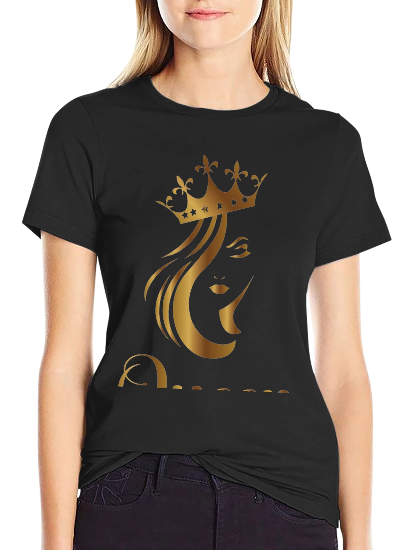 Queen Graphic Print Black T-Shirt