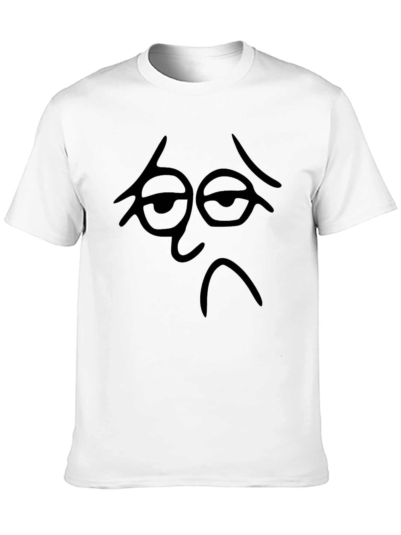 Sad Face Graphic Black T-Shirt - Unisex