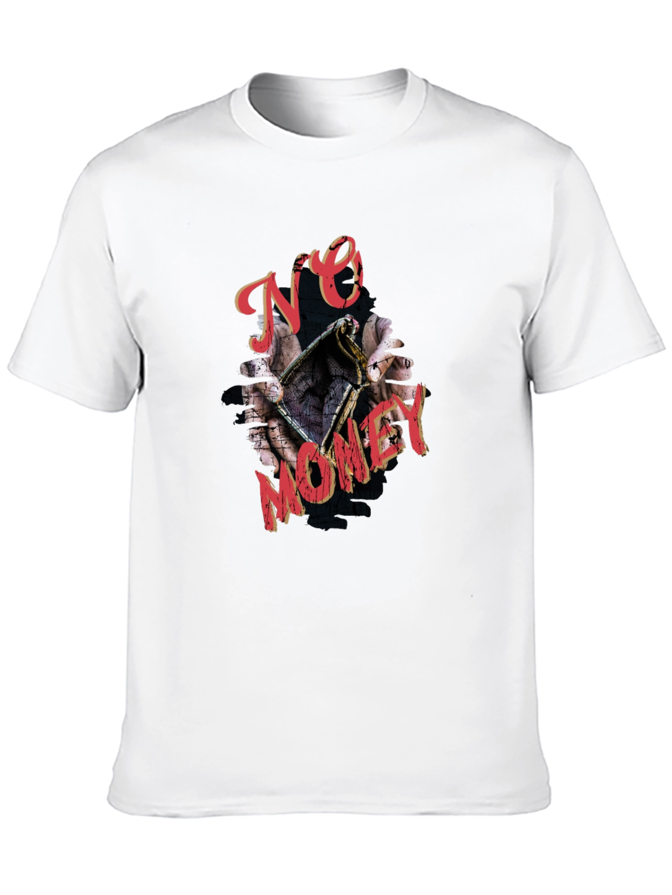 No Money Graphic Print Black T-Shirt