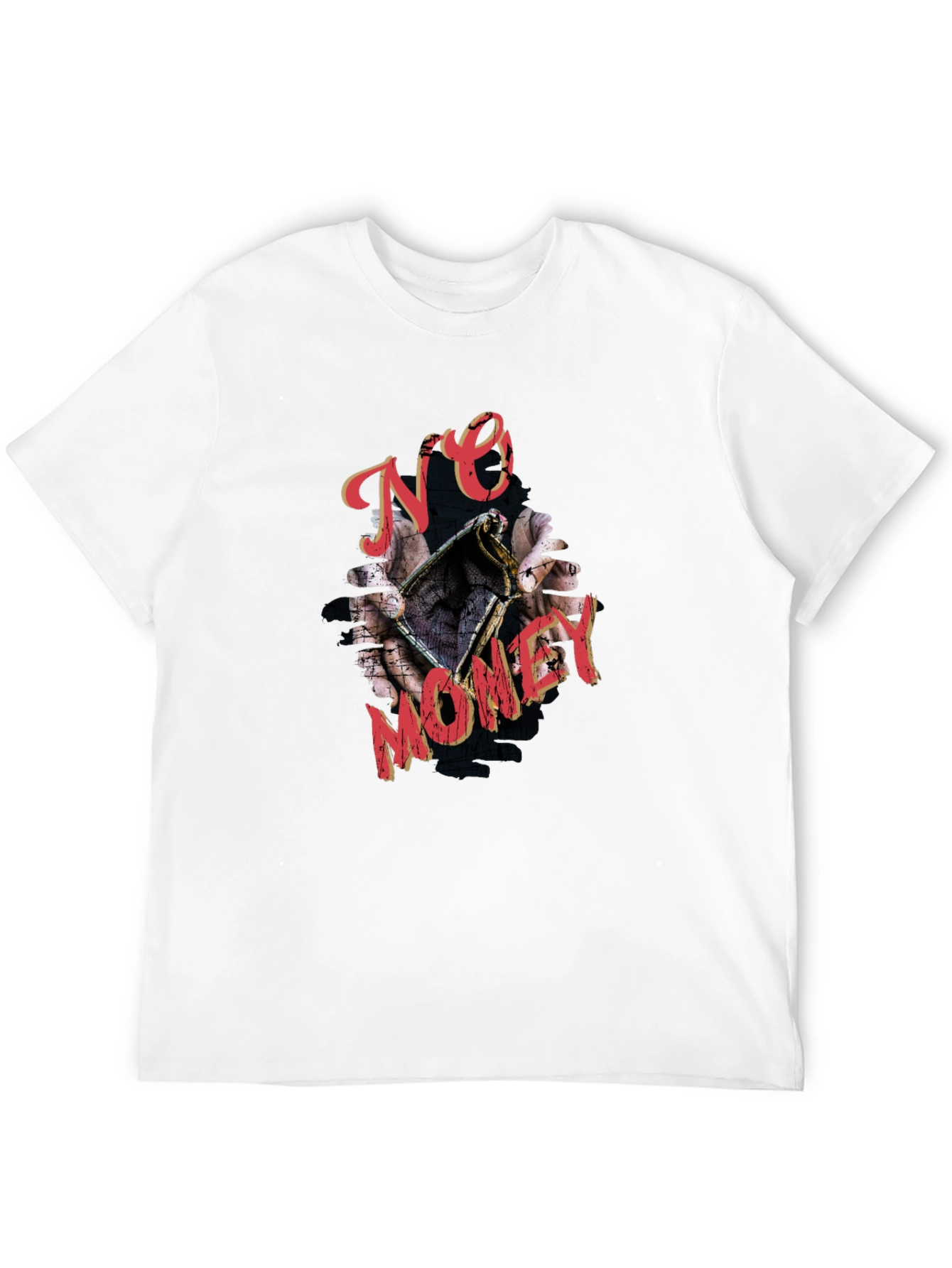 No Money Graphic Print Black T-Shirt