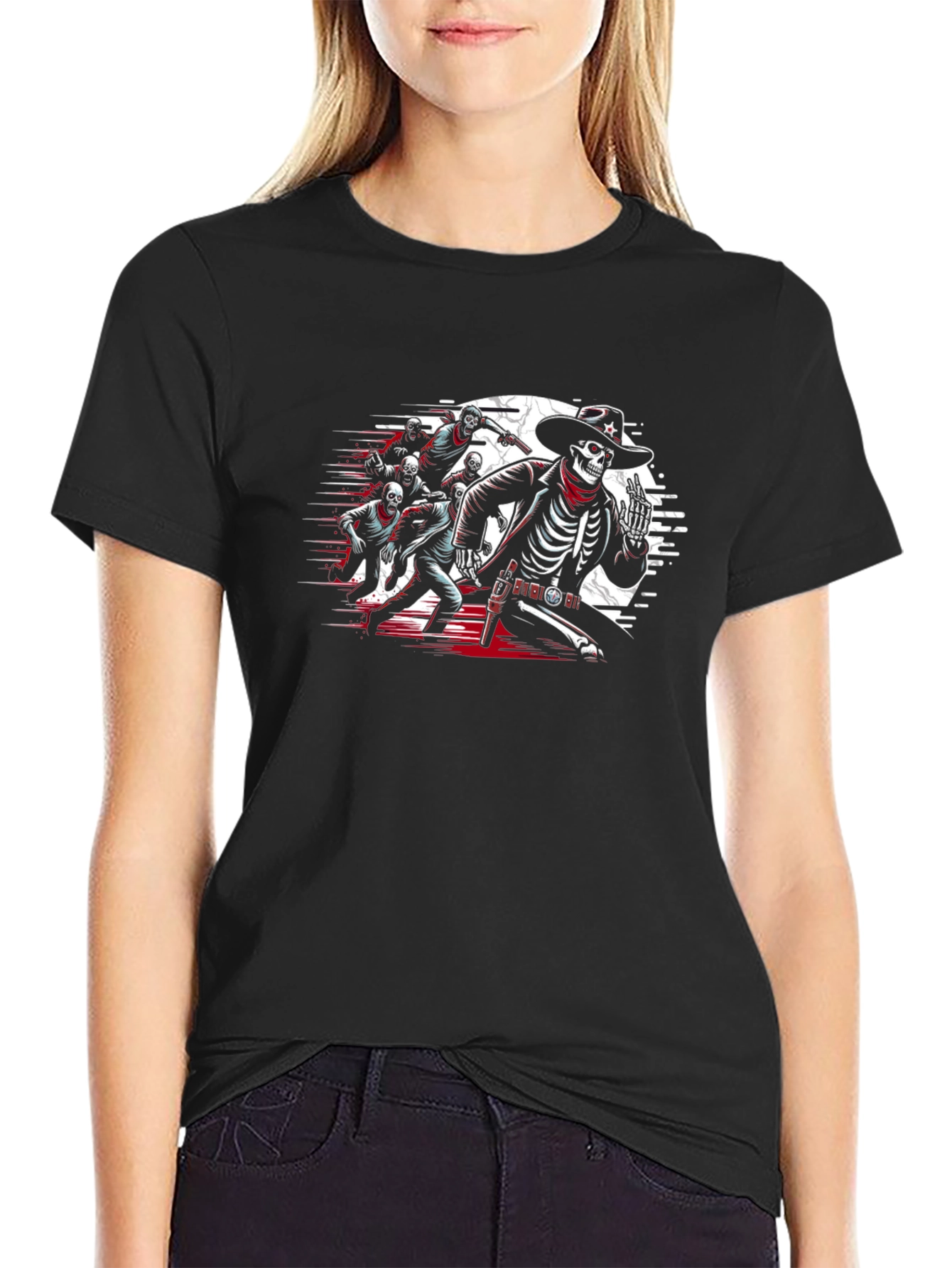 Skeleton Cowboy Gang T-Shirt - Wild West Undead
