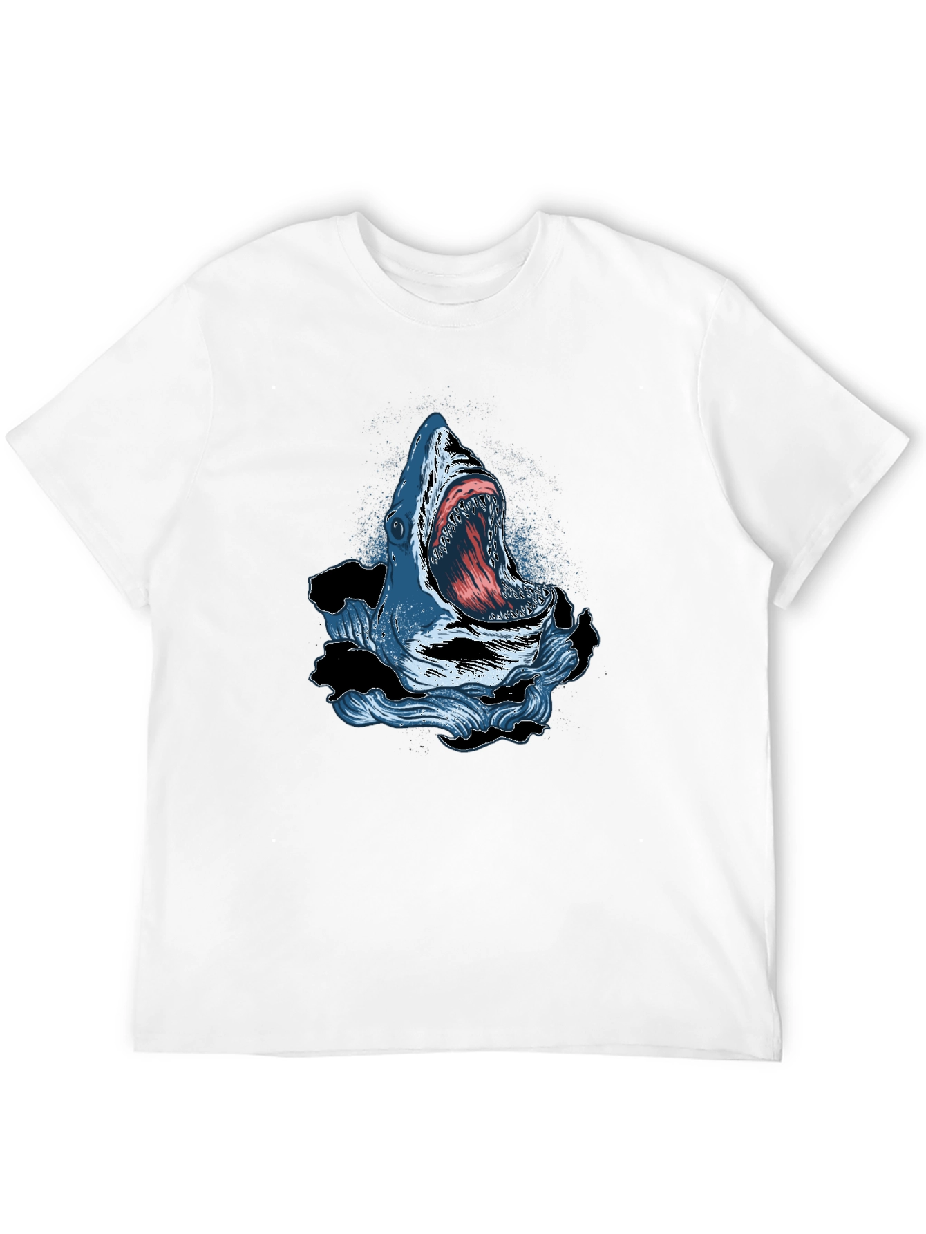 Shark Attack Graphic Print Crew Neck T-Shirt