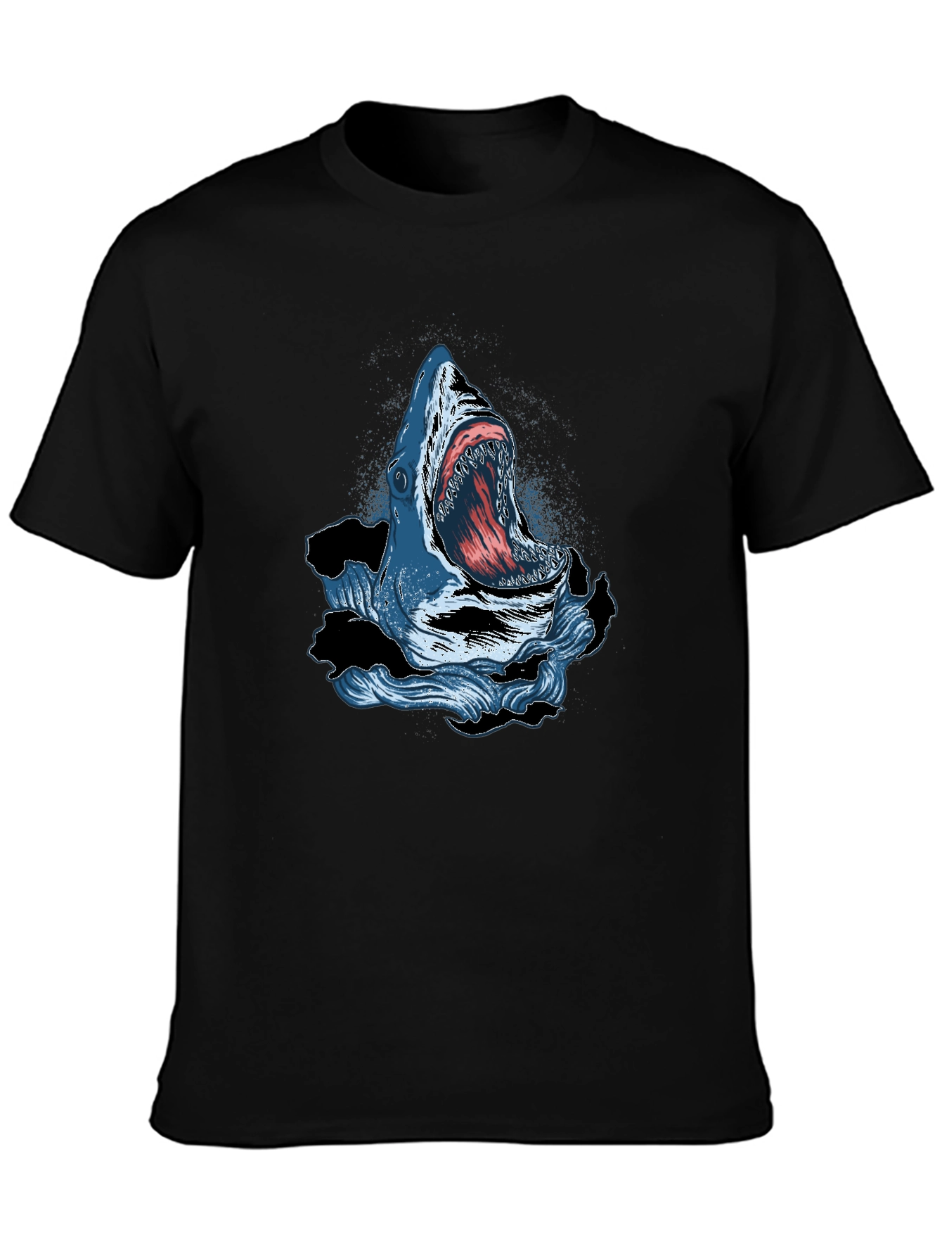 Shark Attack Graphic Print Crew Neck T-Shirt