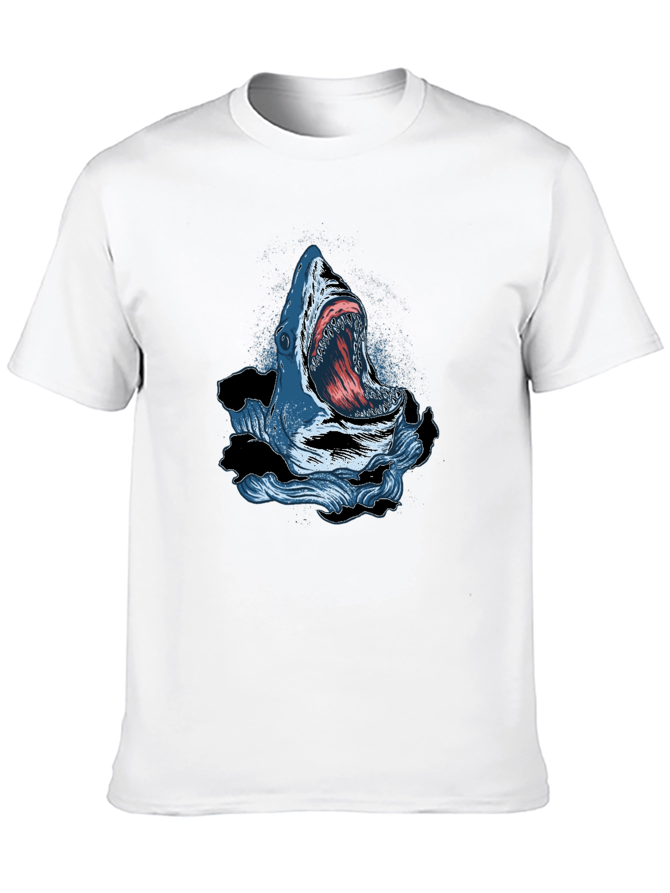 Shark Attack Graphic Print Crew Neck T-Shirt