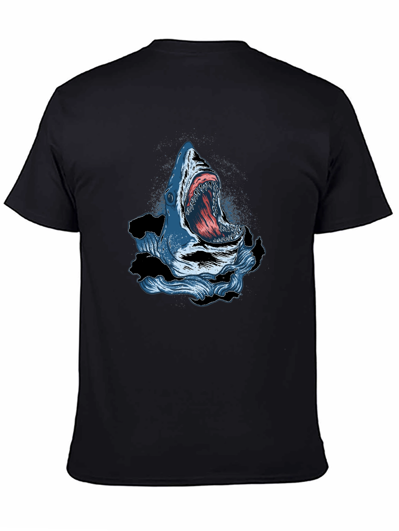 Shark Attack Graphic Print Crew Neck T-Shirt