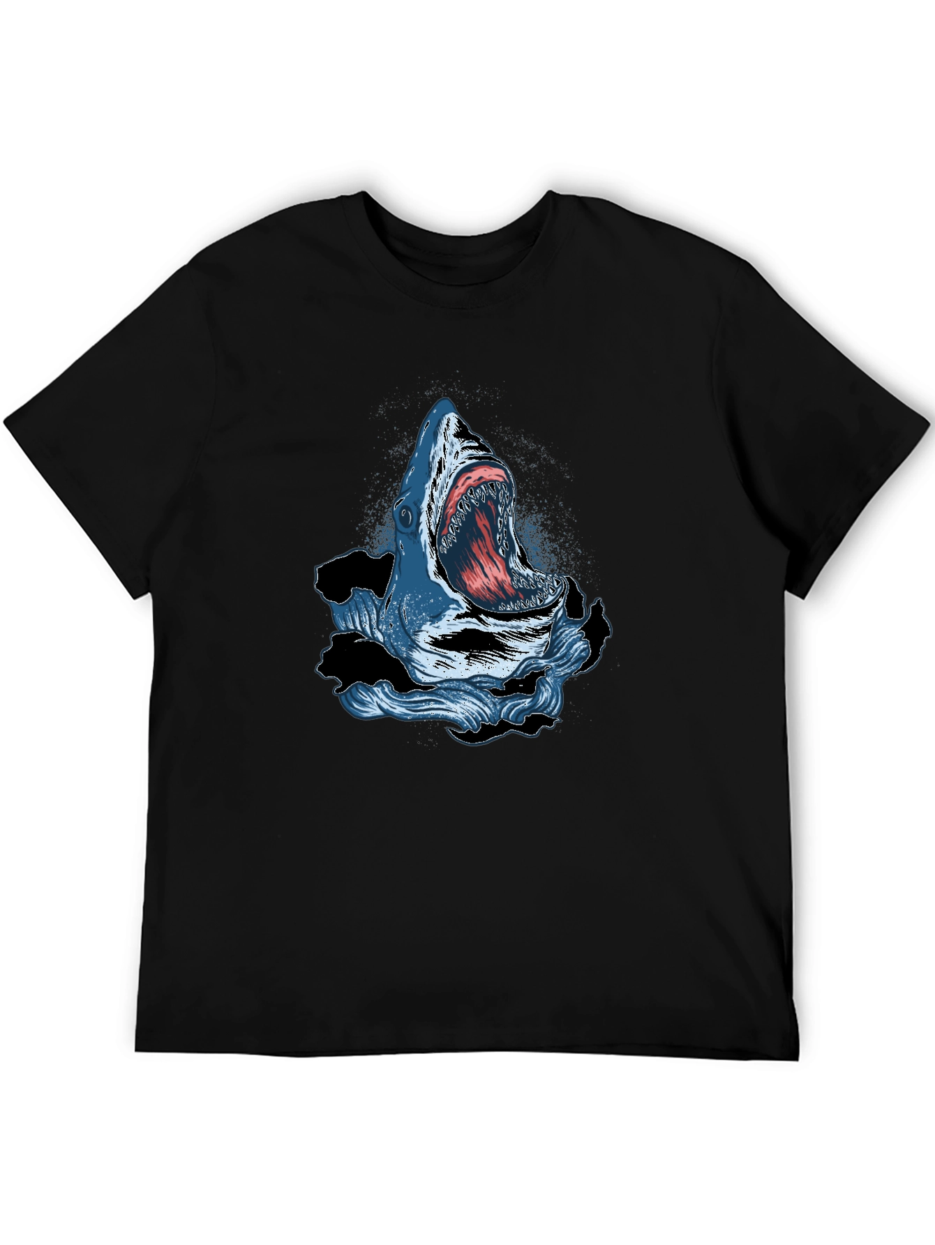 Shark Attack Graphic Print Crew Neck T-Shirt