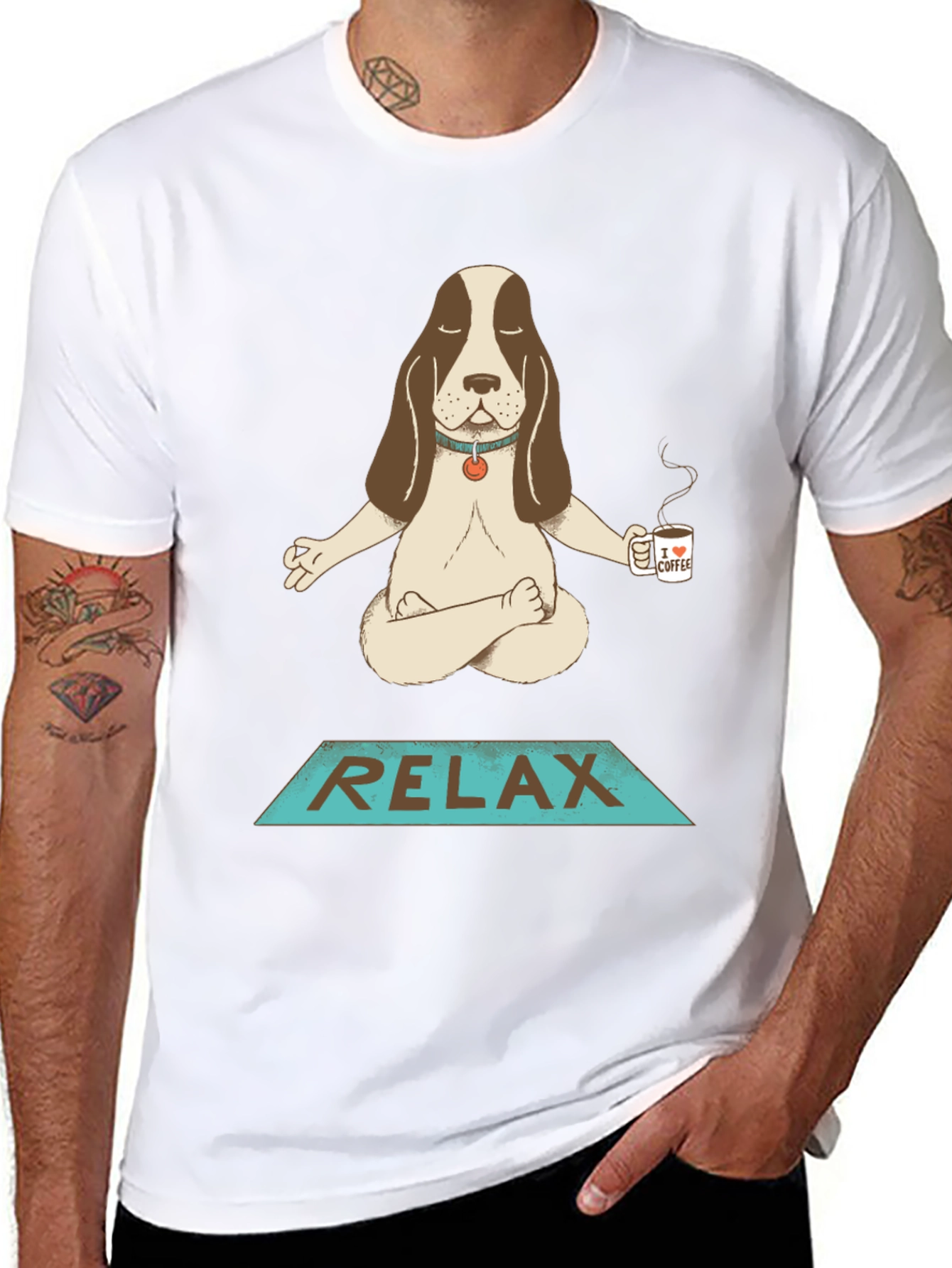 Relaxing Dog Coffee Meditation T-Shirt
