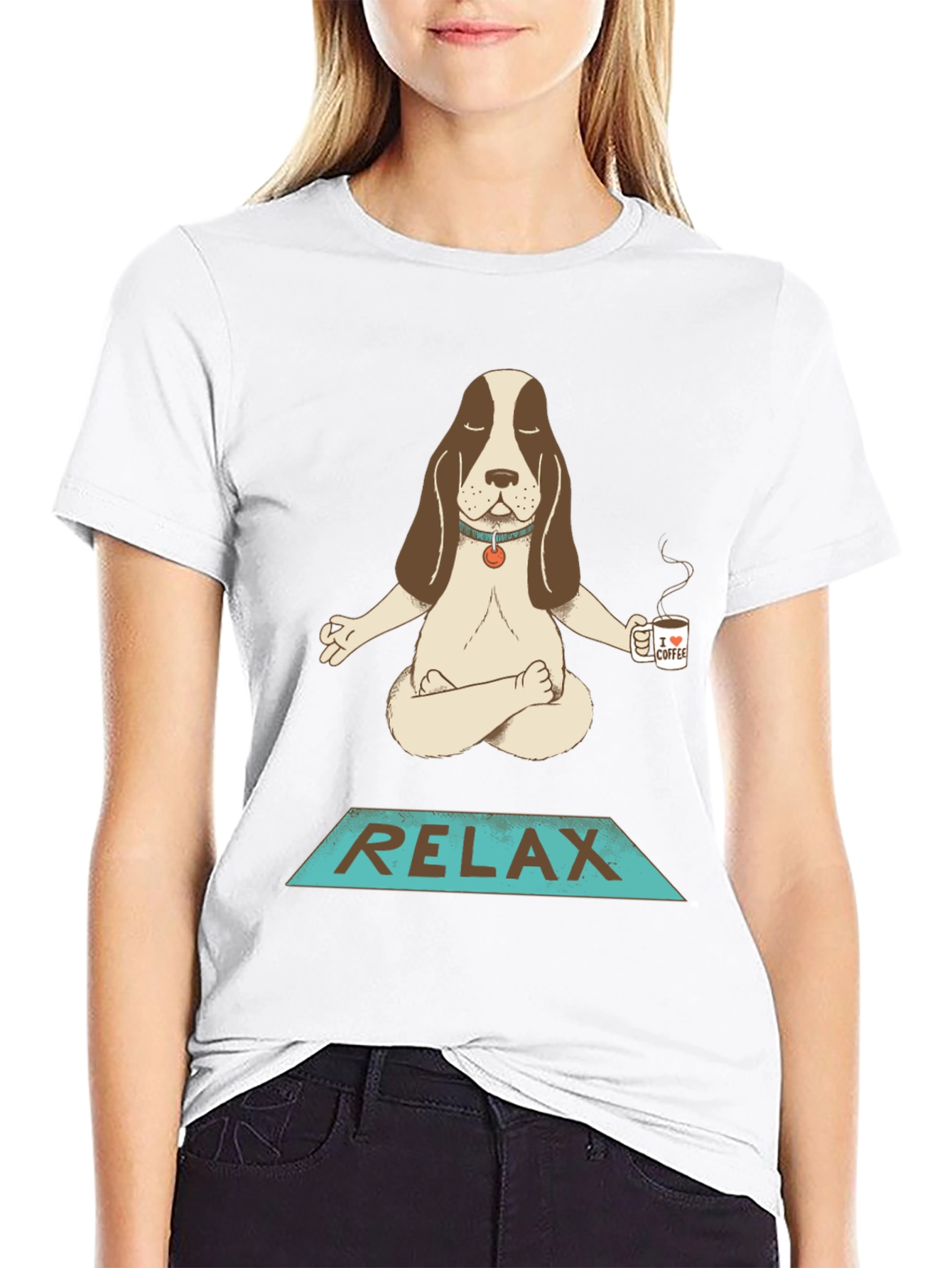 Relaxing Dog Coffee Meditation T-Shirt
