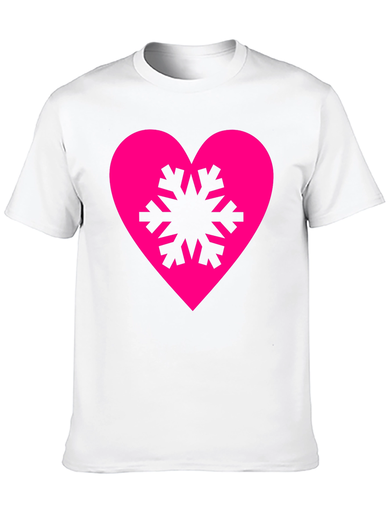 Heart Snowflake Graphic Tee - Stylish Black T-Shirt