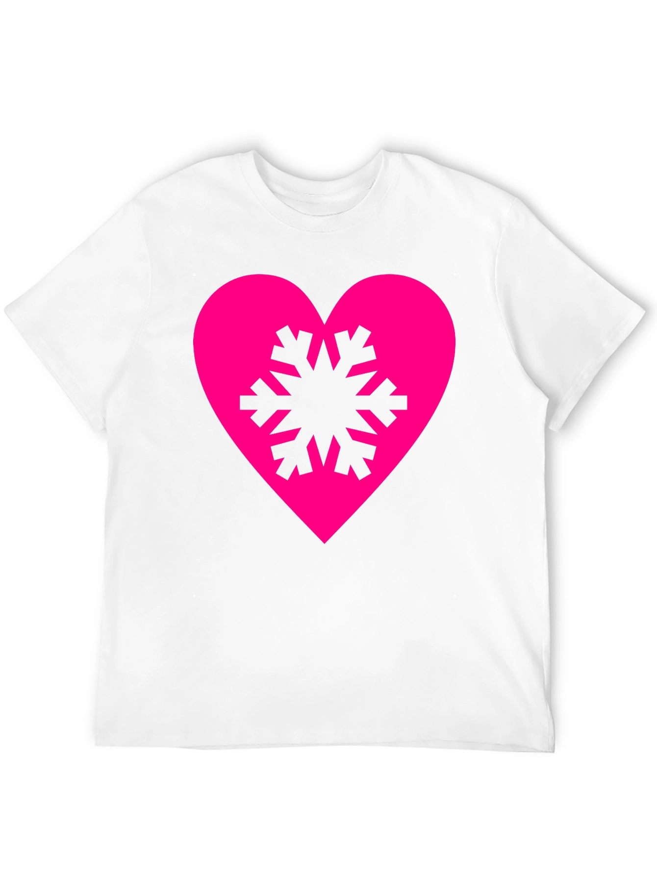 Heart Snowflake Graphic Tee - Stylish Black T-Shirt
