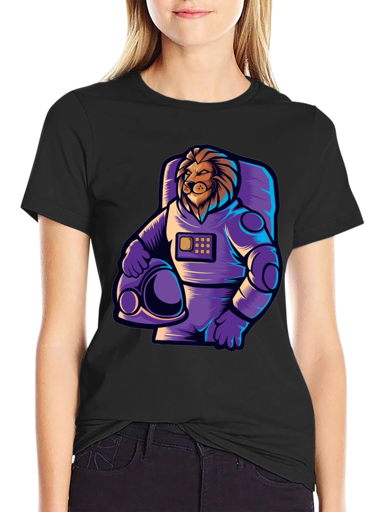 Lion Astronaut T-Shirt - Space Explorer Tee
