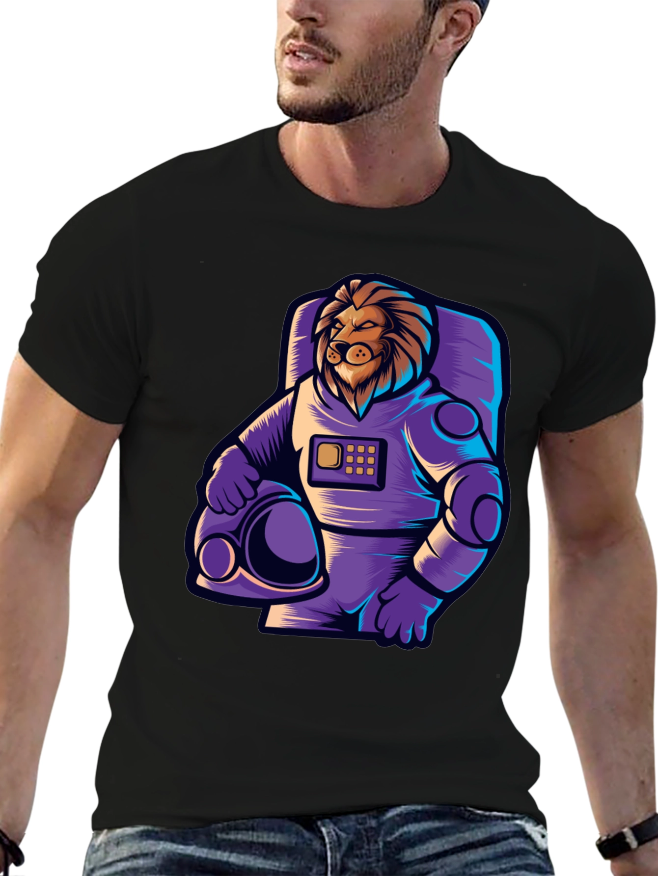 Lion Astronaut T-Shirt - Space Explorer Tee