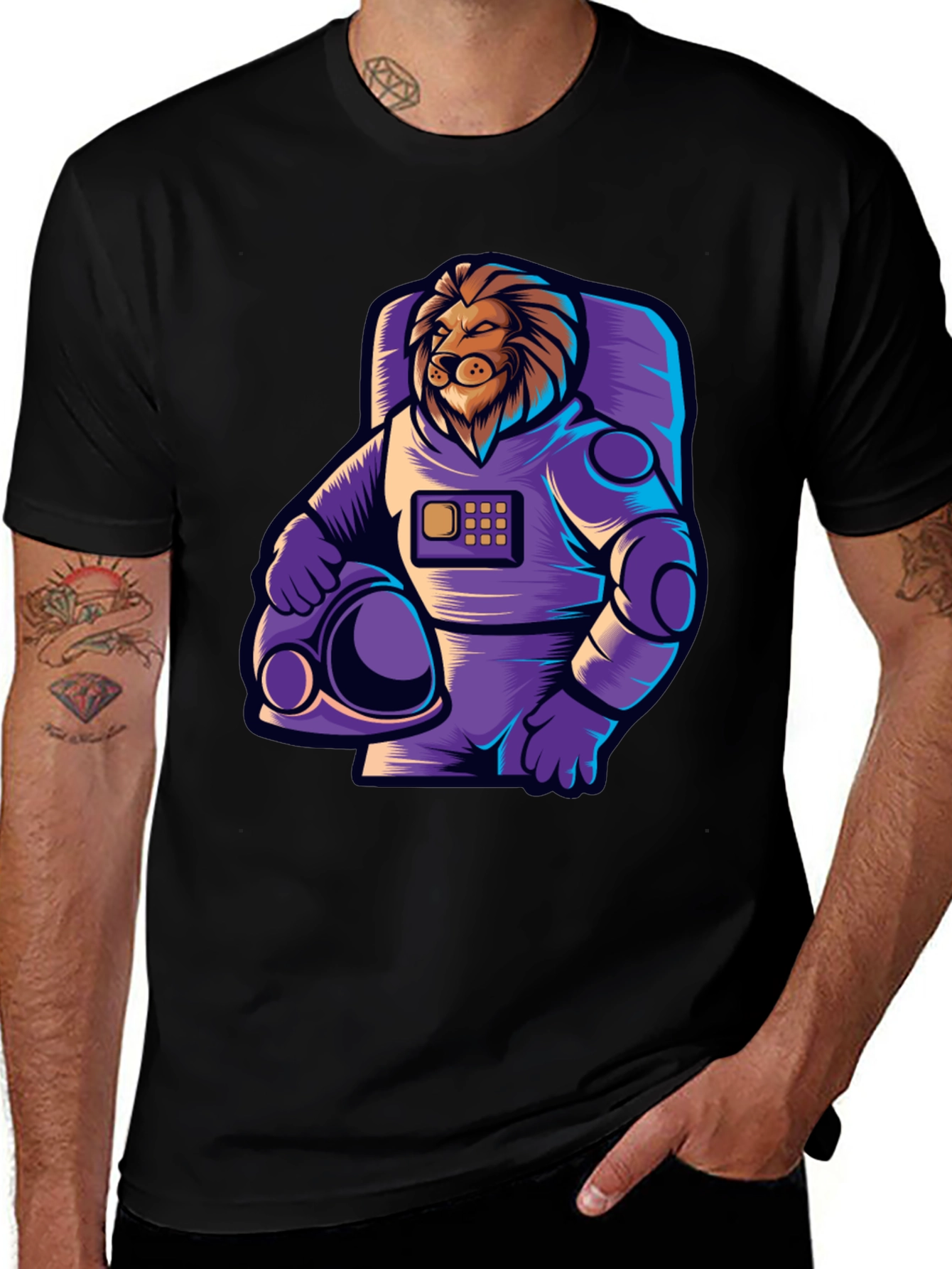 Lion Astronaut T-Shirt - Space Explorer Tee