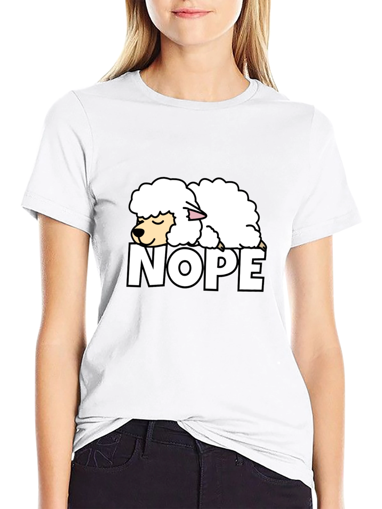 Nope Lazy Sheep T-Shirt - Funny Graphic Tee