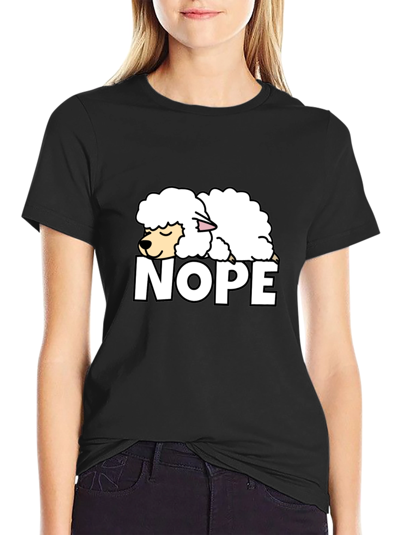 Nope Lazy Sheep T-Shirt - Funny Graphic Tee