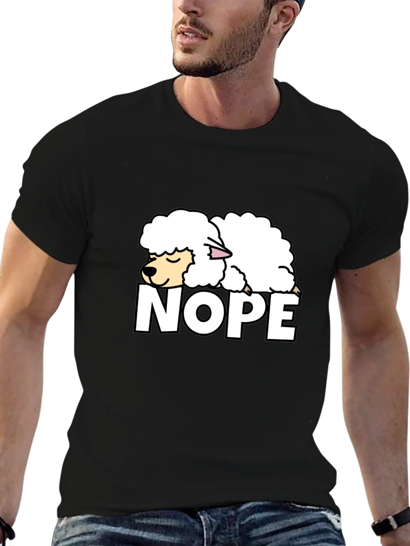 Nope Lazy Sheep T-Shirt - Funny Graphic Tee