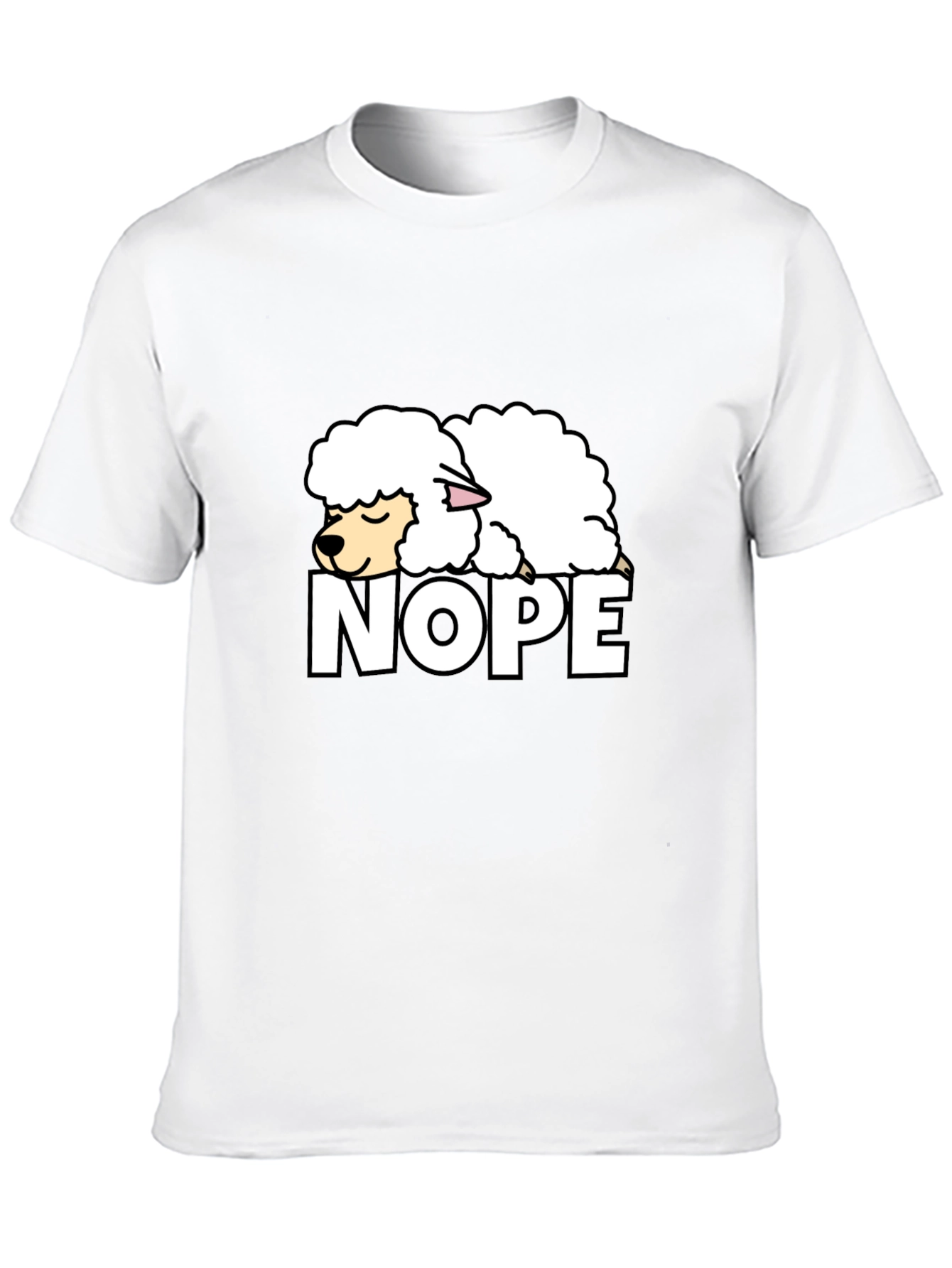 Nope Lazy Sheep T-Shirt - Funny Graphic Tee