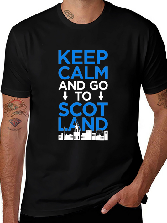 Keep Calm and Go To Scotland Black T-Shirt