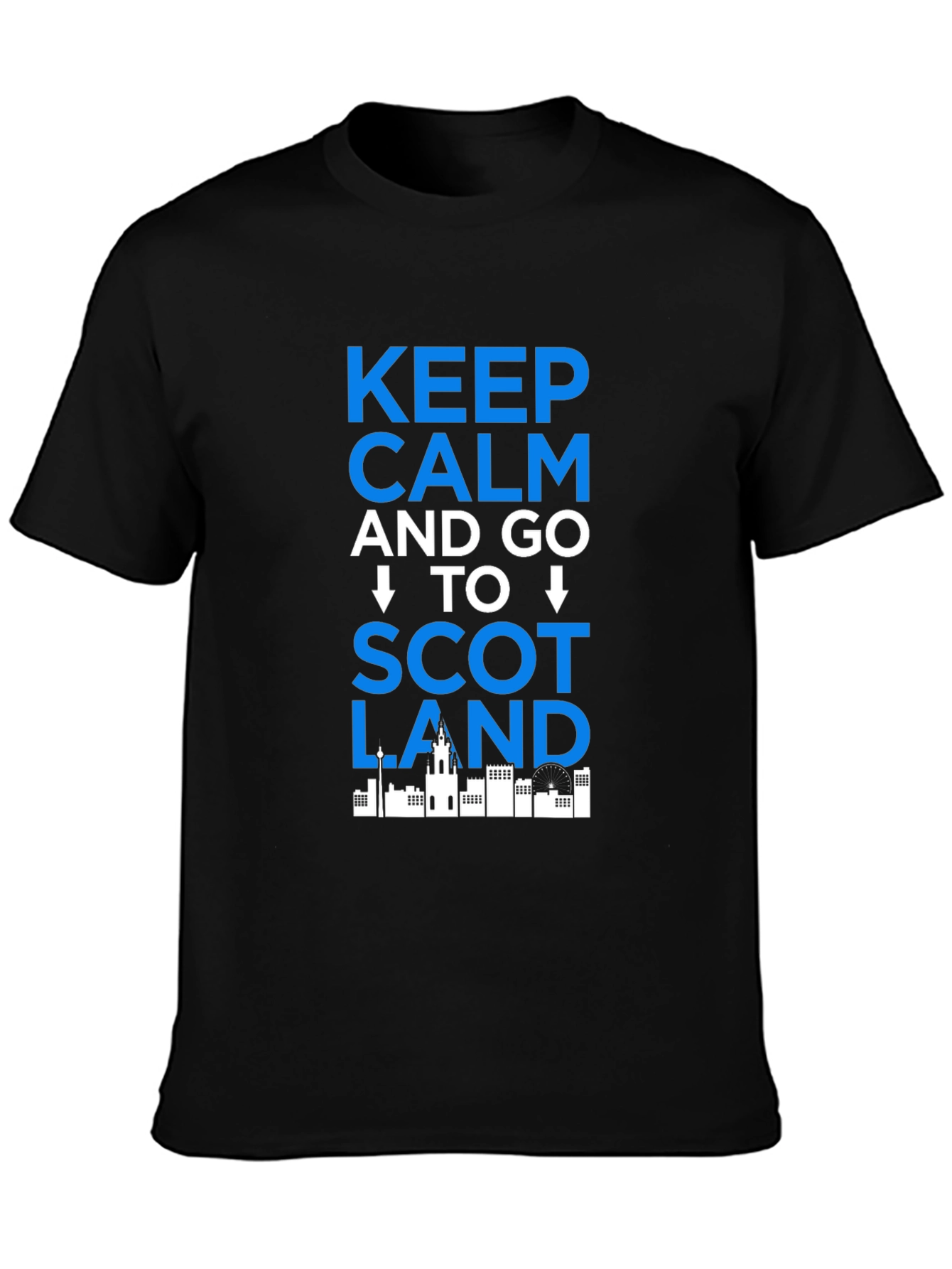 Keep Calm and Go To Scotland Black T-Shirt