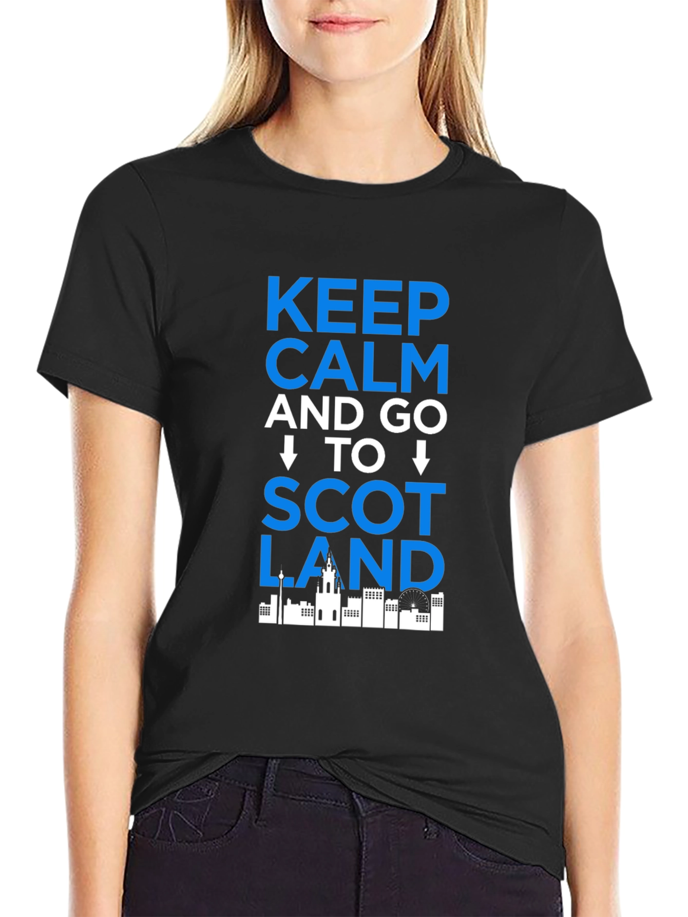 Keep Calm and Go To Scotland Black T-Shirt