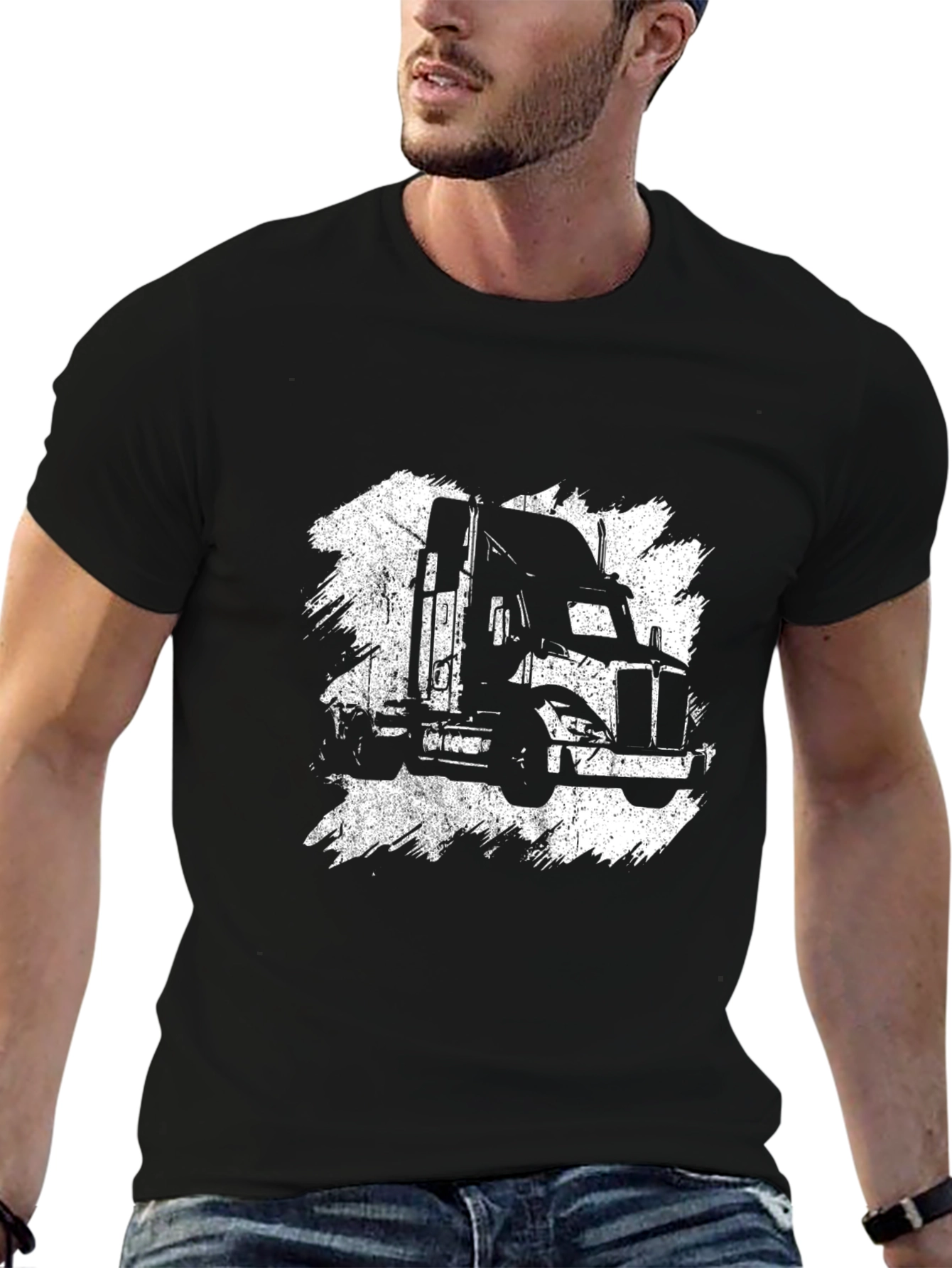 Truck Graphic Tee - Black Cotton Blend