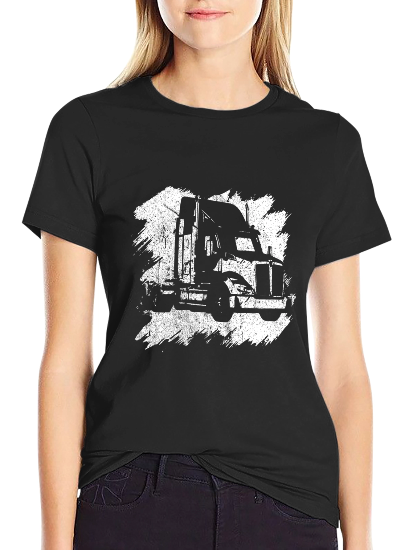 Truck Graphic Tee - Black Cotton Blend