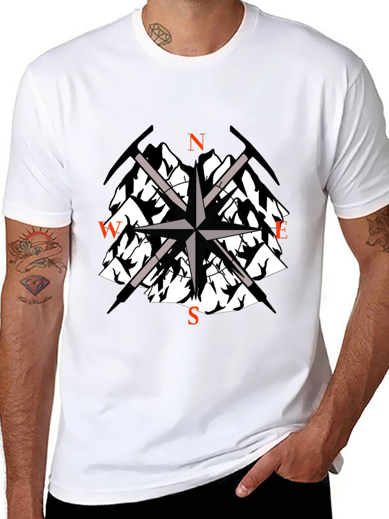 Mountain Compass Graphic Tee - Adventure Awaits!