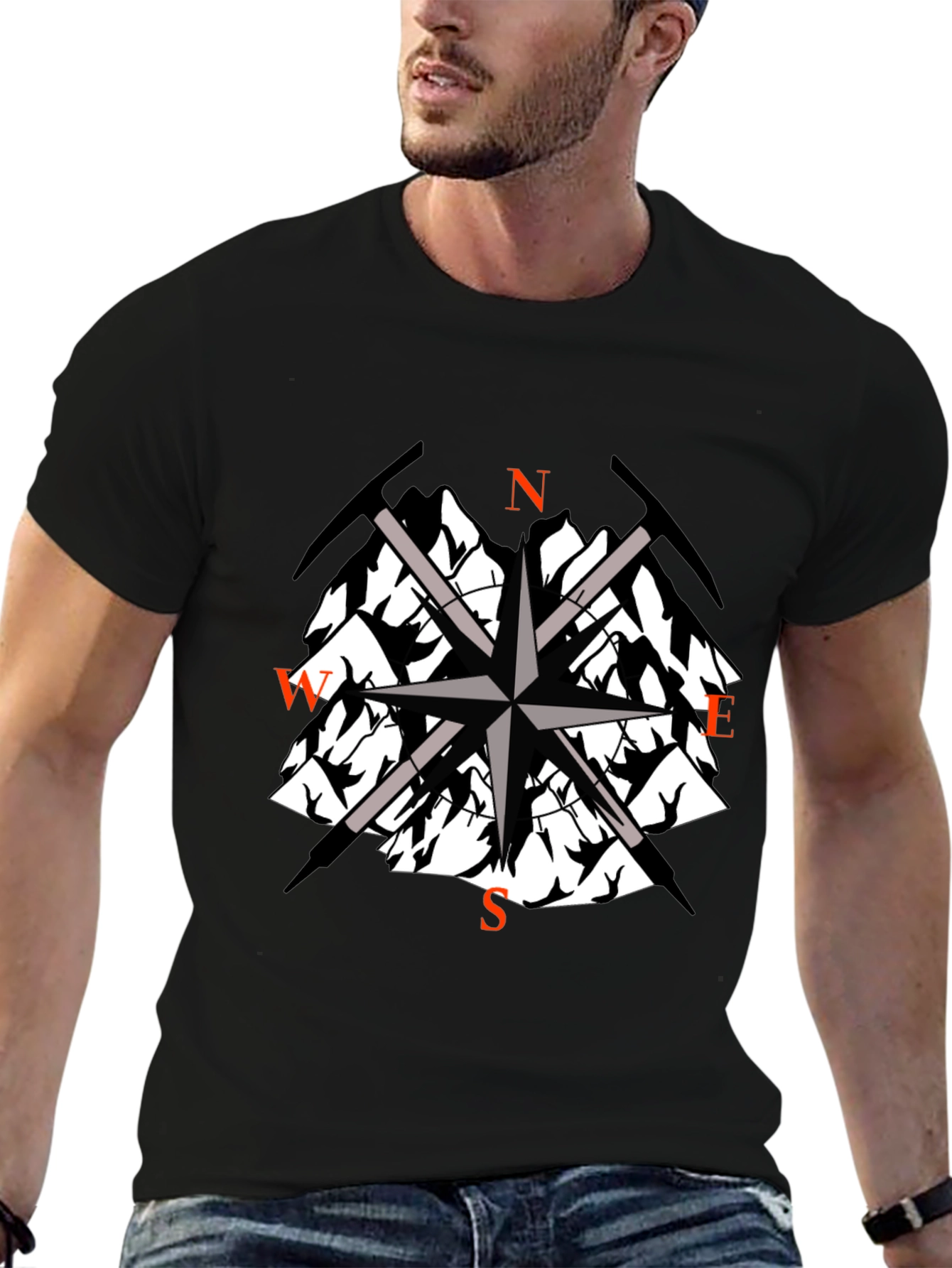 Mountain Compass Graphic Tee - Adventure Awaits!