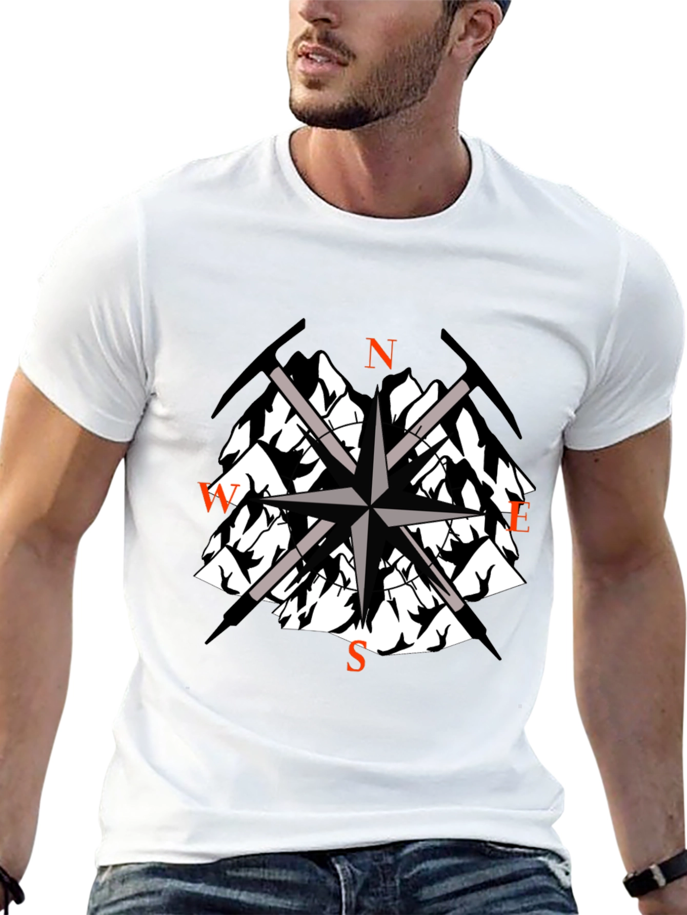 Mountain Compass Graphic Tee - Adventure Awaits!