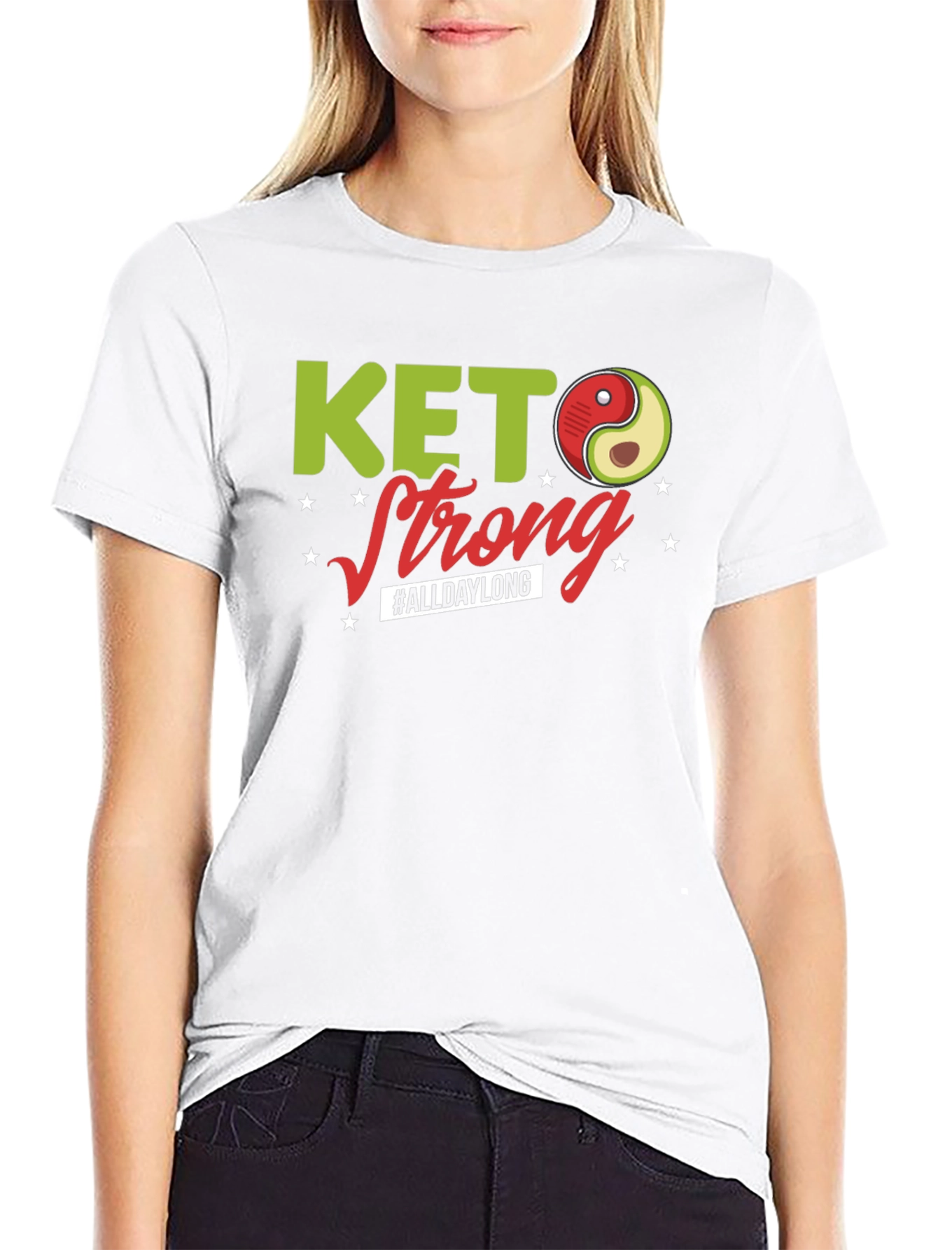 Keto Strong Avocado Yin Yang T-Shirt