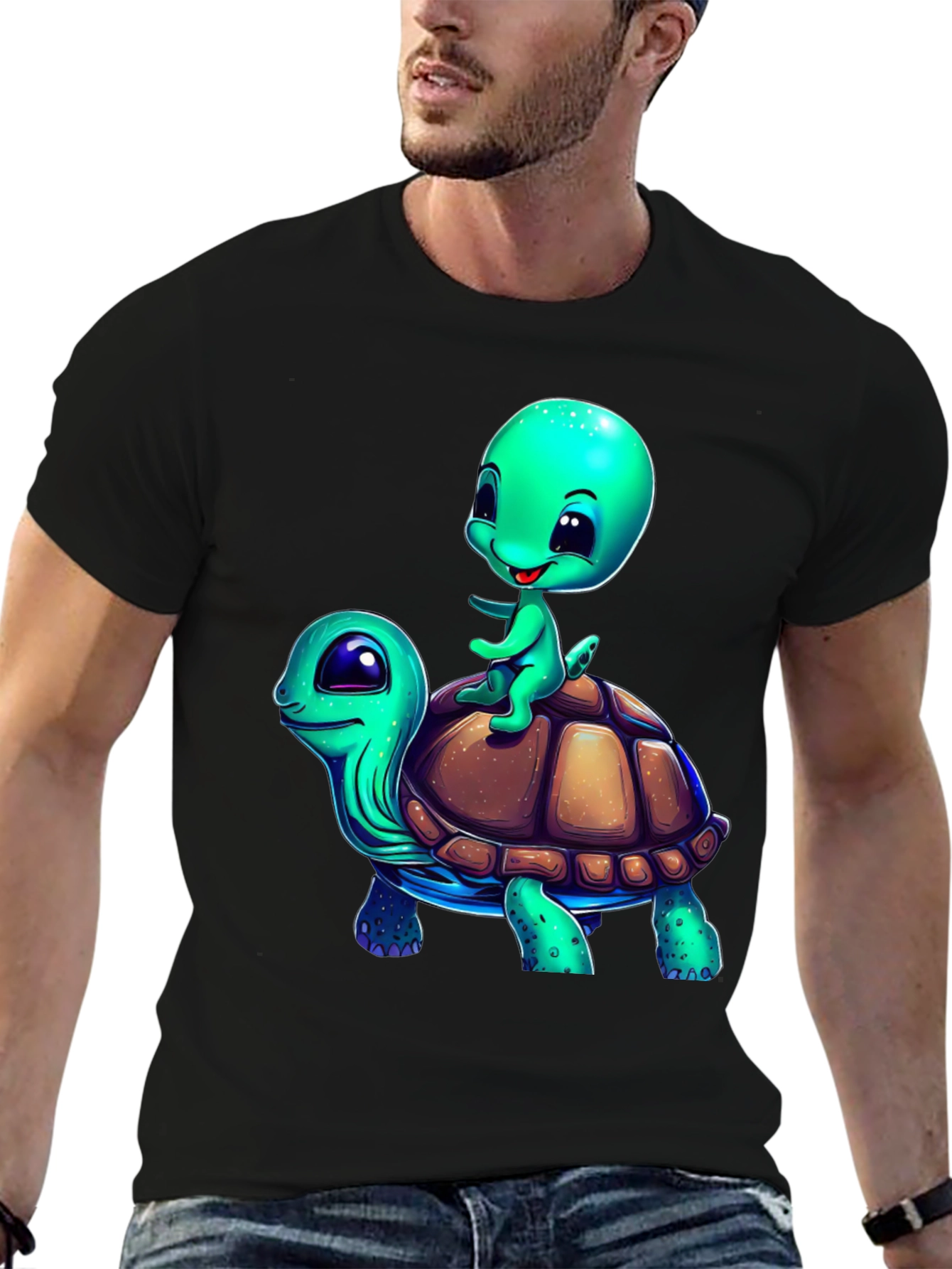 Cartoon Turtle Ride T-Shirt