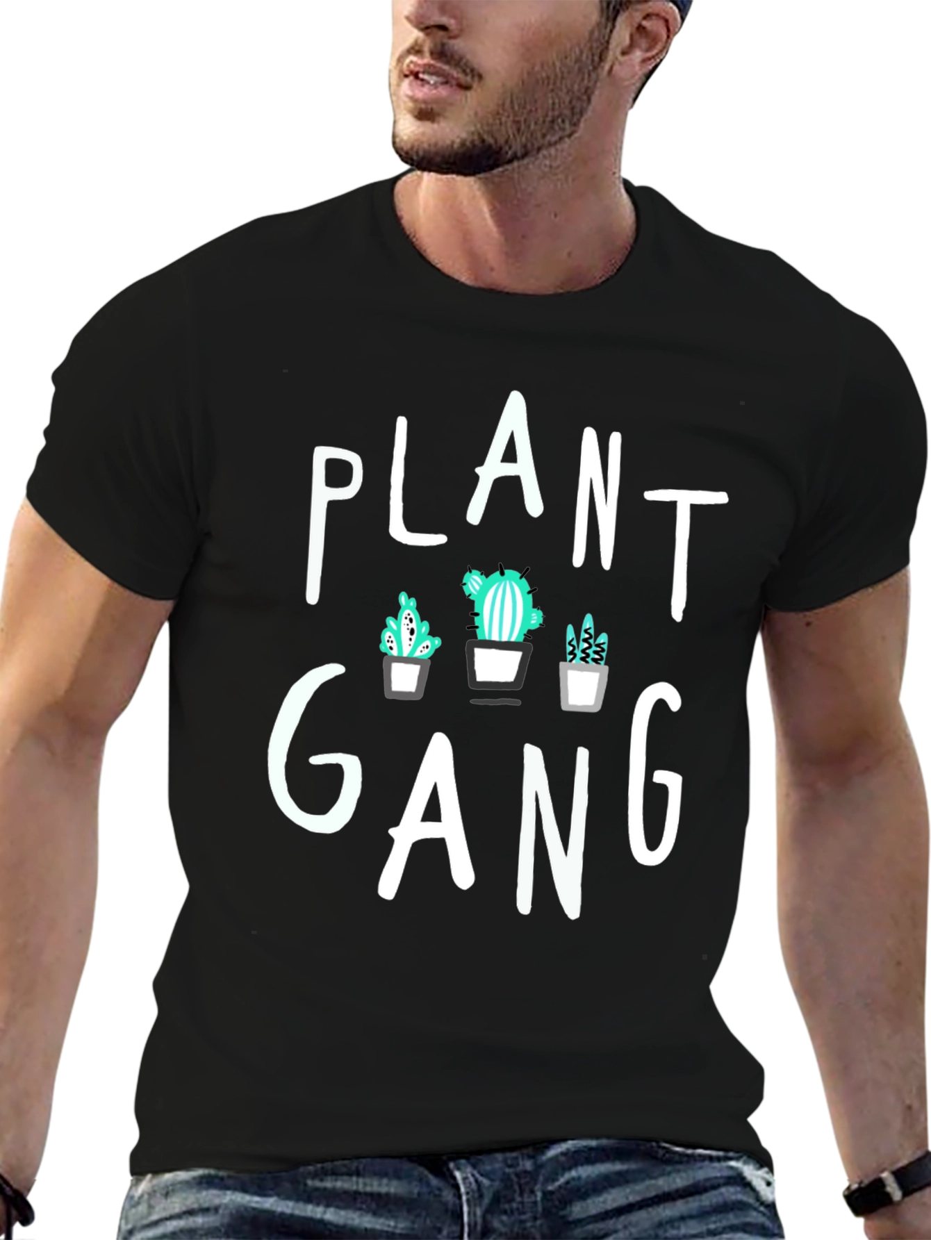 Plant Gang Graphic Tee - Trendy Cactus T-Shirt