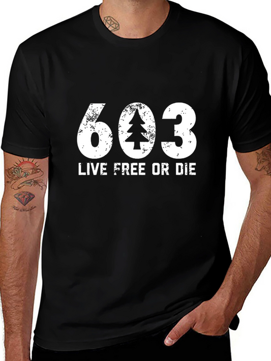603 Live Free or Die Graphic Tee - Black
