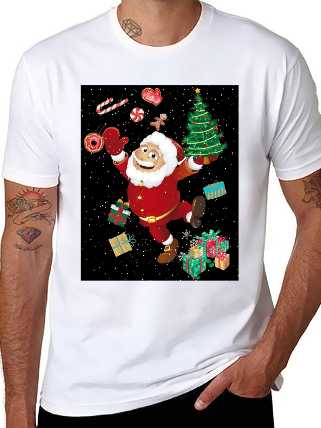 Festive Santa Graphic Tee