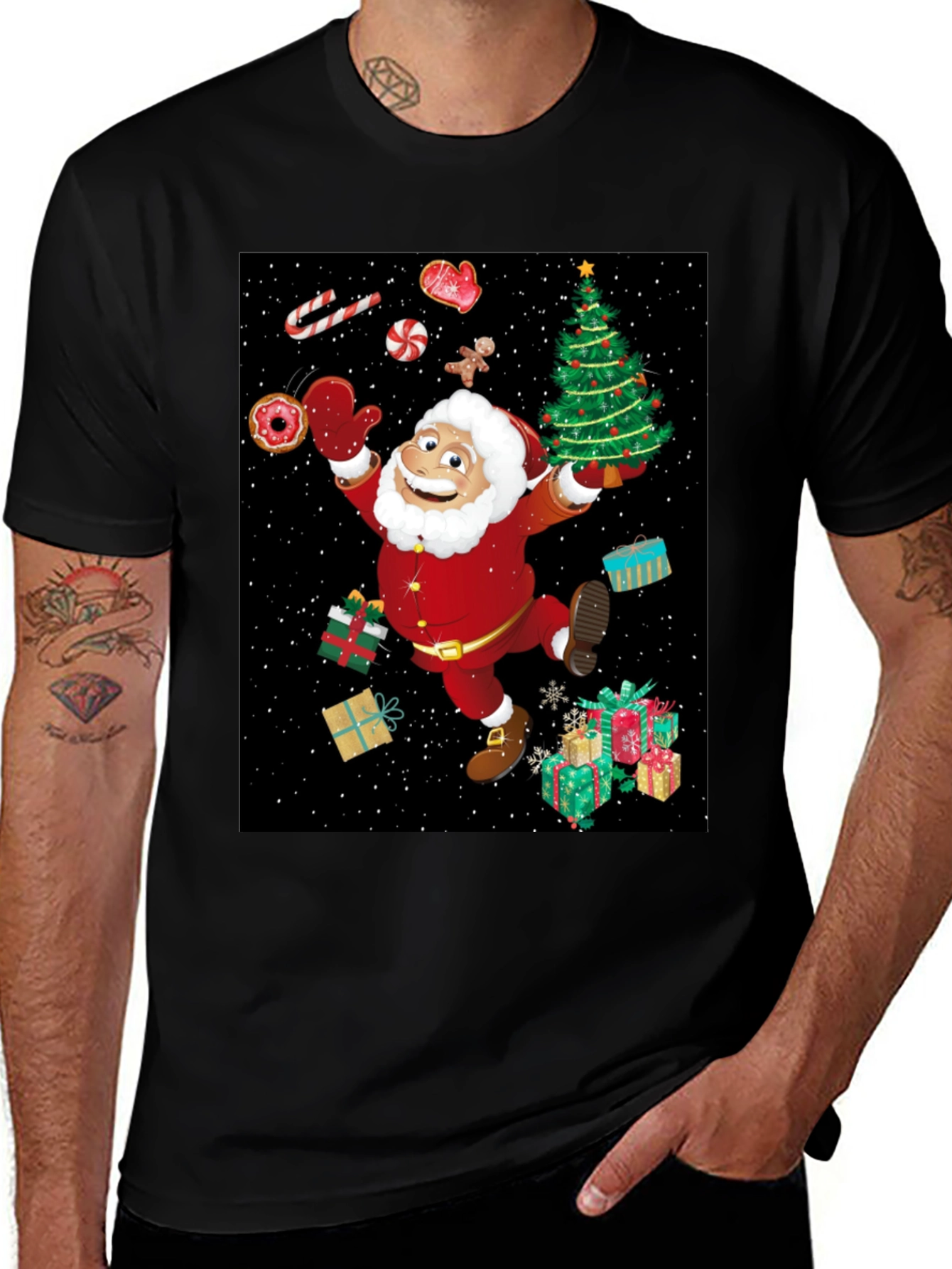 Festive Santa Graphic Tee