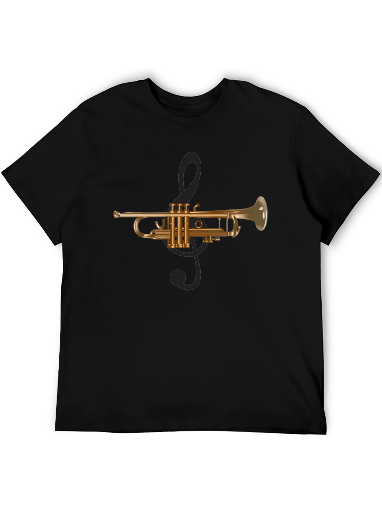 Musical Trumpet Graphic Tee - Black