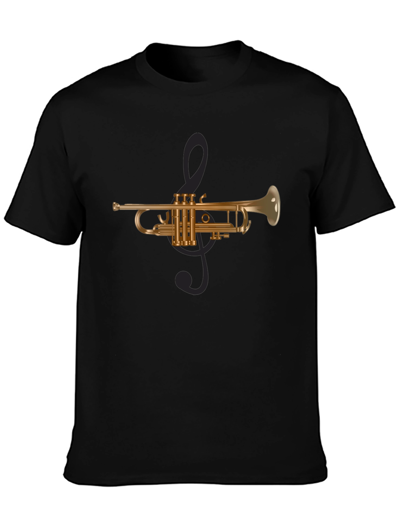 Musical Trumpet Graphic Tee - Black