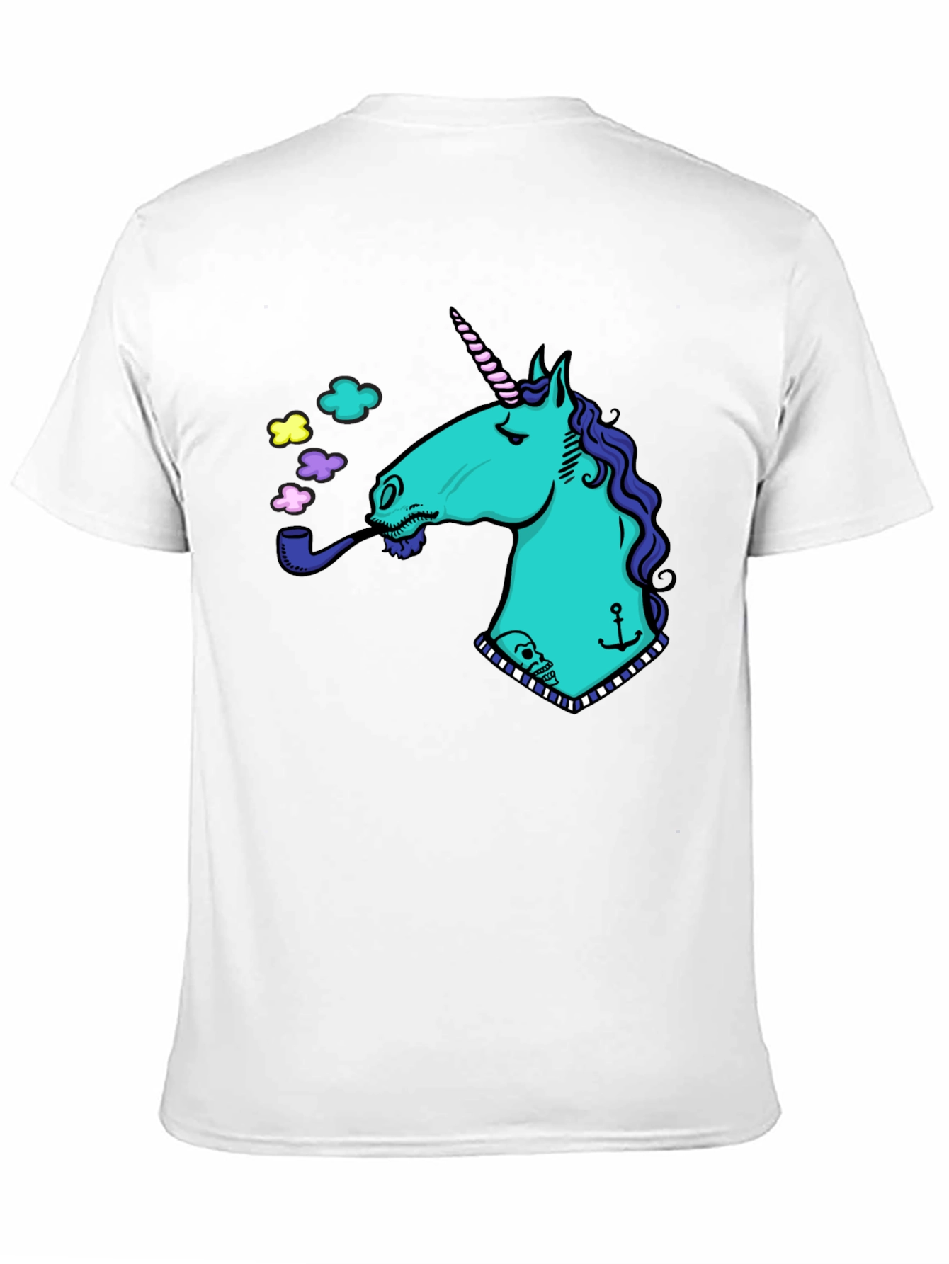 Unicorn Smoking Pipe Graphic T-Shirt