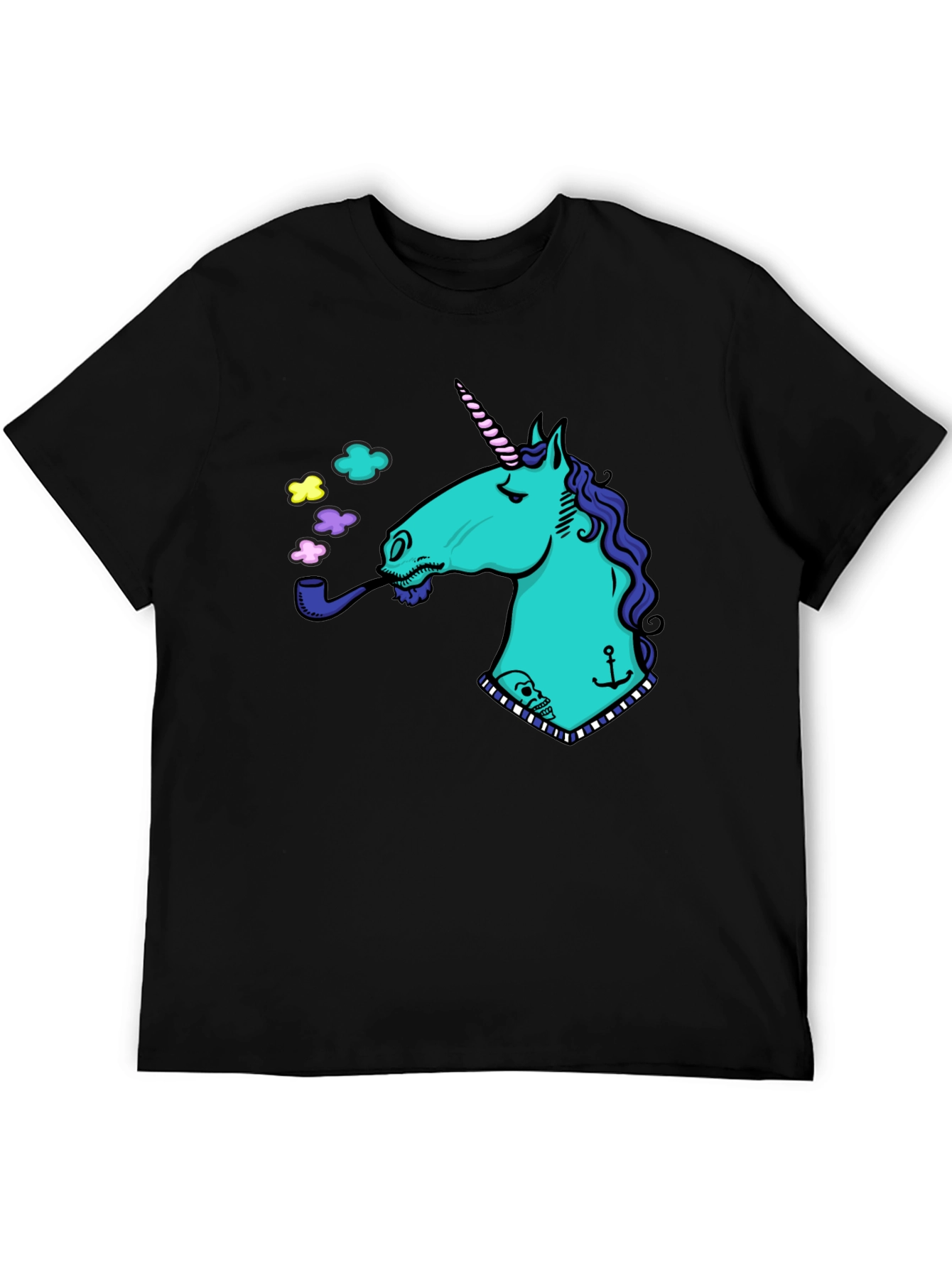 Unicorn Smoking Pipe Graphic T-Shirt