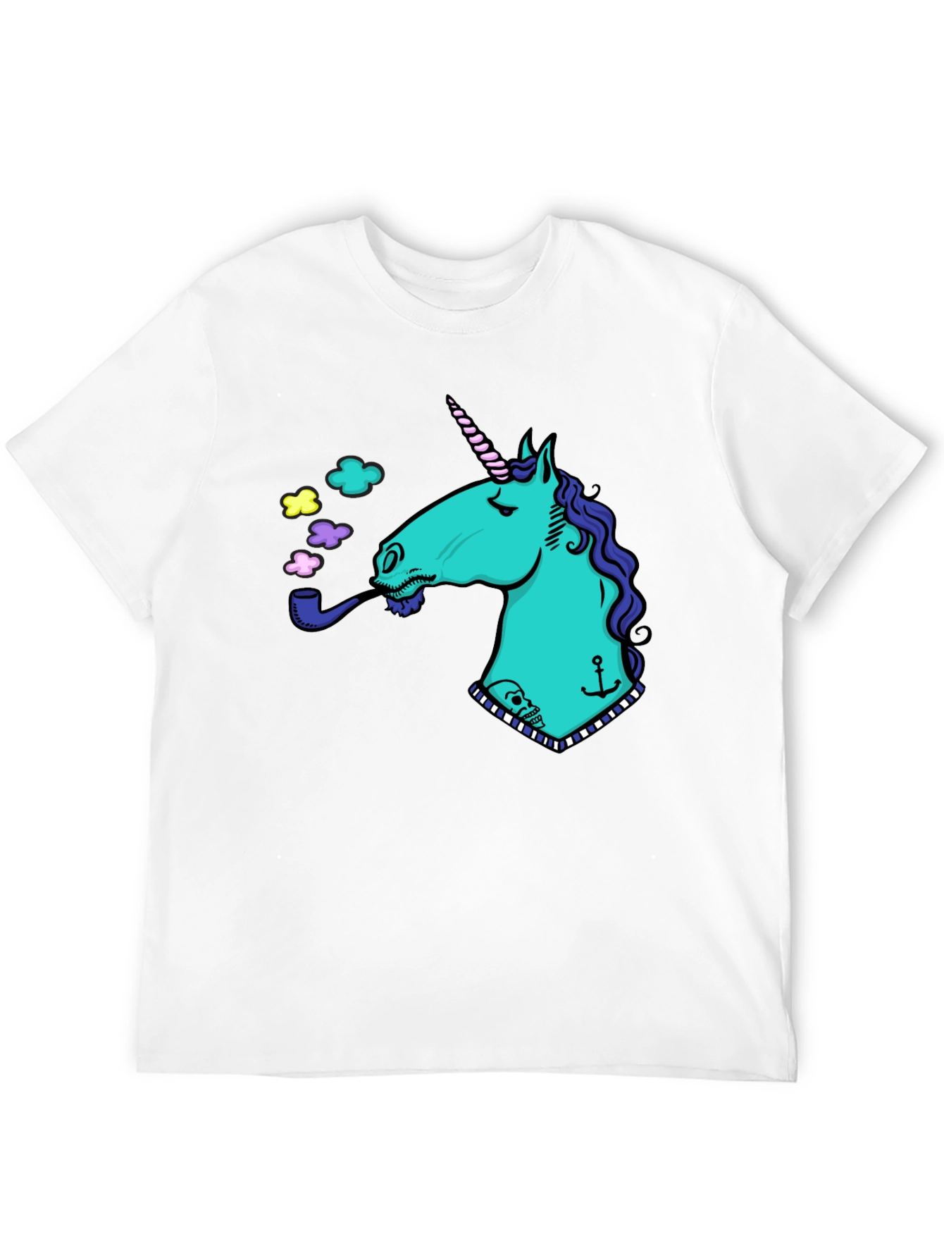 Unicorn Smoking Pipe Graphic T-Shirt