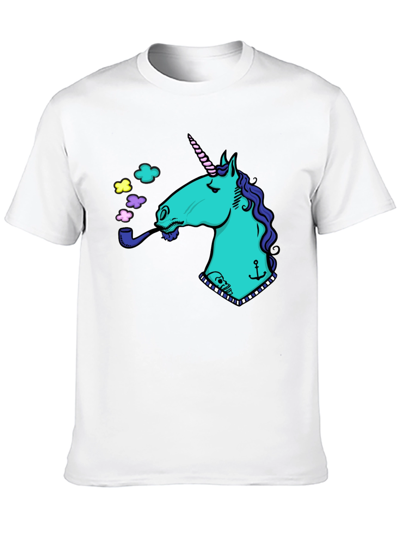 Unicorn Smoking Pipe Graphic T-Shirt