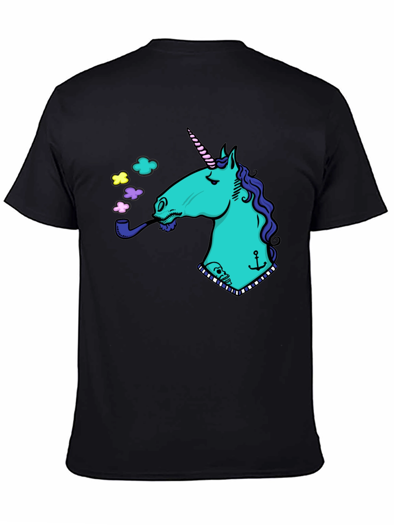 Unicorn Smoking Pipe Graphic T-Shirt