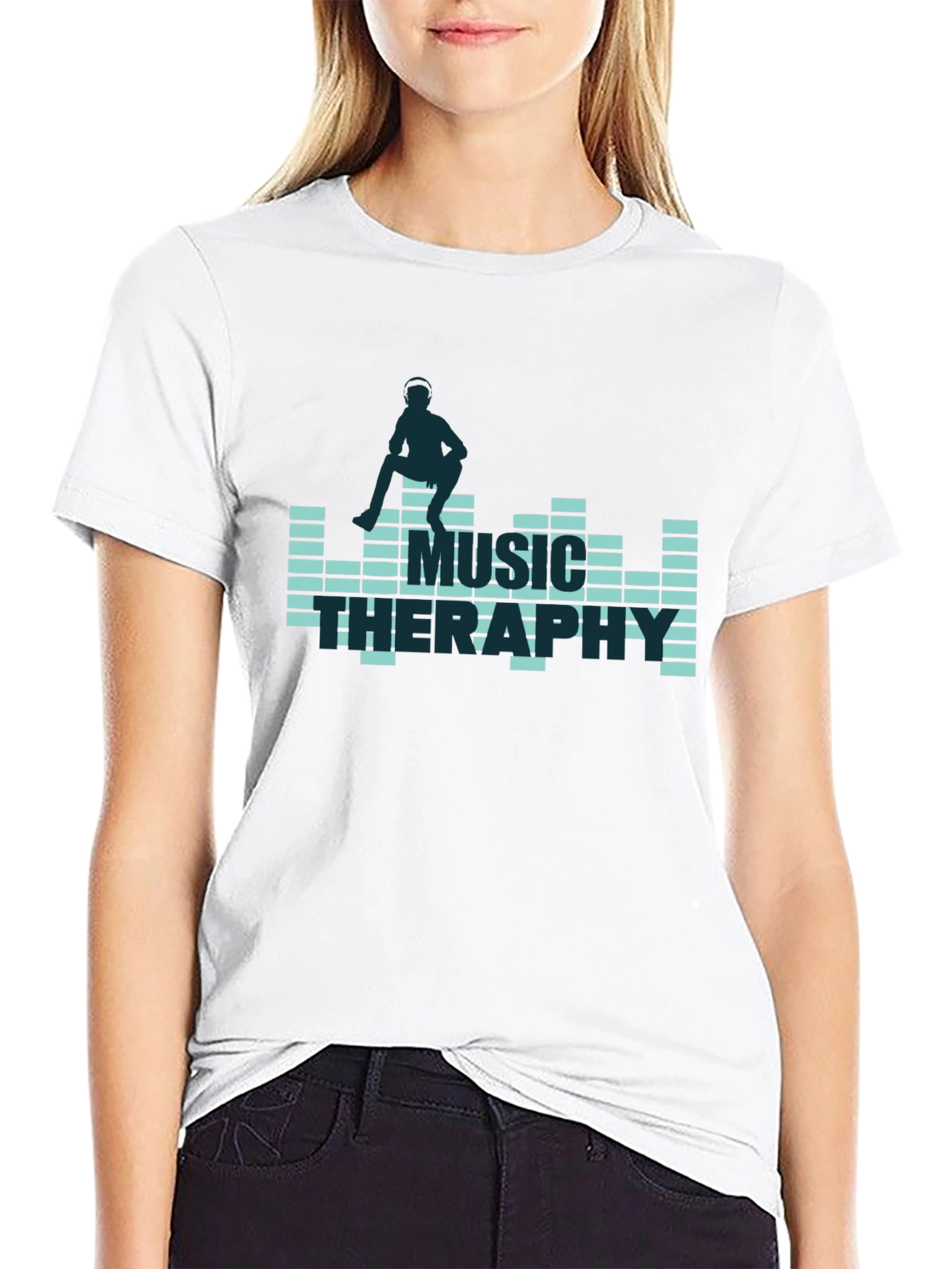 Music Therapy Graphic Tee - Black